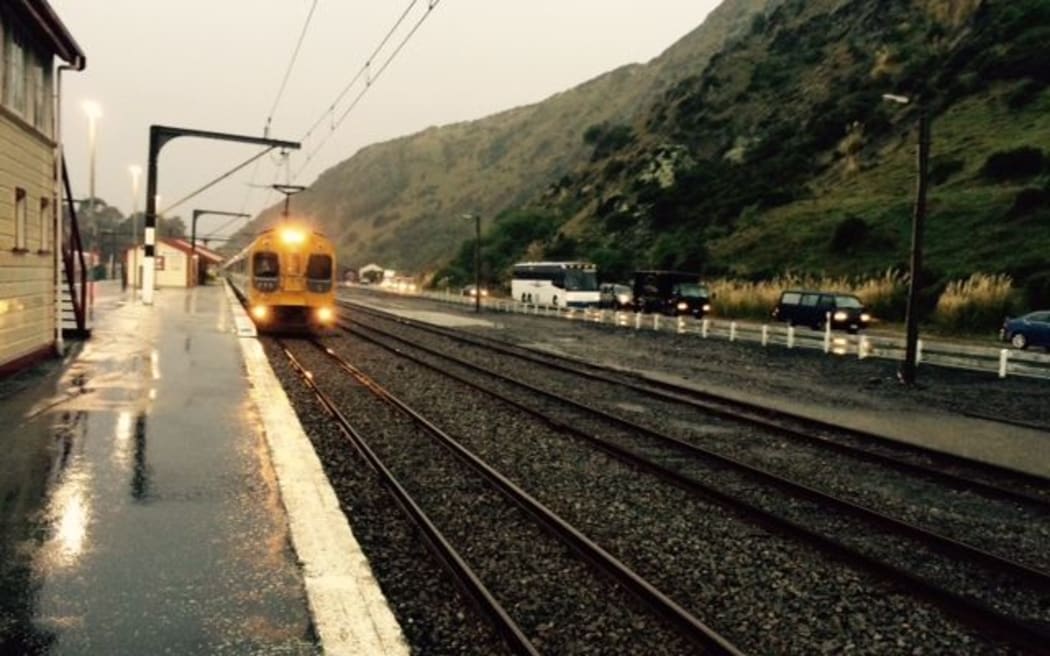 Train services halted at Paekakariki Station.