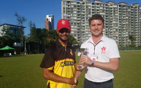 Man of the match Norman Vanua starred with bat and ball for PNG.