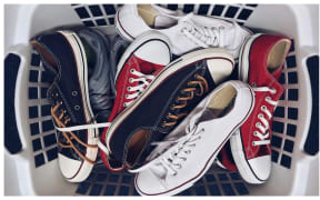 A basket of shoes