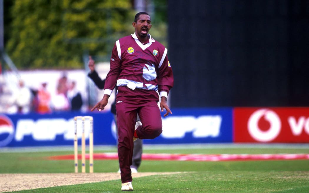 The former West Indies batsman now Ireland cricket coach Phil Simmons in action for the West Indies against New Zealand in England. 1999.