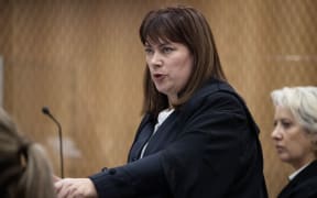Lauren Anne Dickason is on trial in the Christchurch High Court charged with three counts of murder of her children six-year-old Liane and two-year-old twins Maya and Karla at their Timaru home on September 16, 2021. Pictured: Defence counsel Kerryn Beaton KC. 17 July 2022 New Zealand Herald Photograph by George Heard