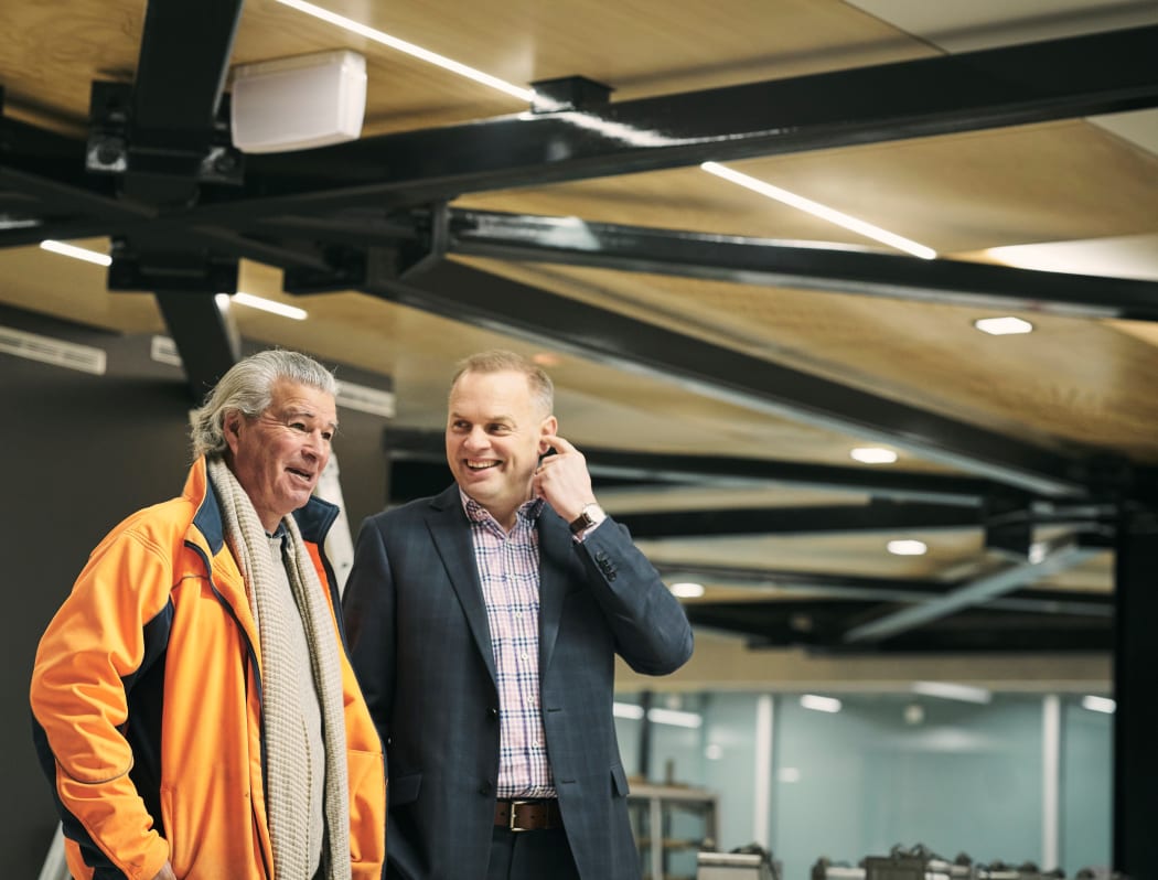 Architect and artist Jacob Scott (left) with airport chief executive Stuart Ainslie