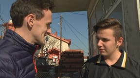 UK reporter Ciaran Jenkins confronts a 16-year-old running the fake news site '24 News Today' in Macedonia.
