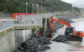 It is the second time sinkholes have appeared at St Clair beach in a year.