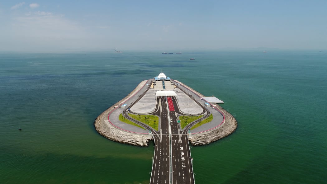 The artificial island of the Hong Kong-Zhuhai-Macao Bridge.