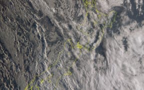 Satellite image of cloud over NZ on Monday.
