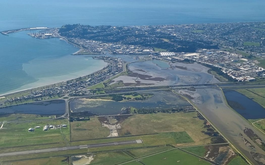Aerial shots of Napier and surrounds, post-Cyclone Gabrielle