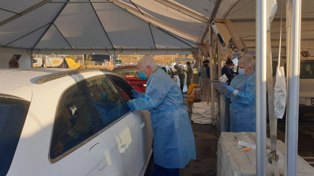 The drive-through Covid-19 testing clinic in Frankton, operating from 9am to 5pm on Tuesday.