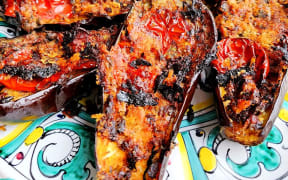 Julie Biuso's Sicilian Baked Eggplants with Capers & Tomatoes