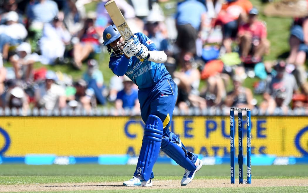 Tillakaratne Dilshan on his way to 91 in Sri Lanka's eight wicket win over the Black Caps at Saxton Oval, Nelson.