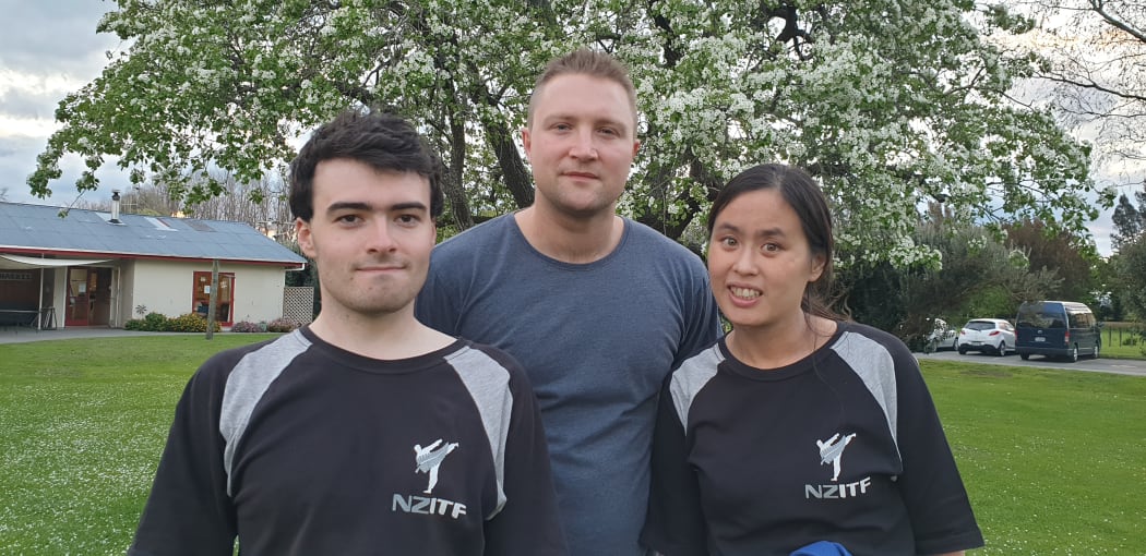 Aidan McCance, Ben Evans and Megan Chui.