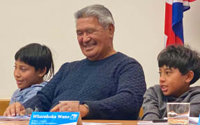 Long-time Māori ward proponent Peter Moeahu brought his great-grandchildren Te Kerei Rangimaia Edwards and Ohia Whatitiri to Te Kāhui Matauraura to get the mokopuna comfortable sitting at council tables for their iwi Ngāti Maru, Ngāruahine, Taranaki and Te Ātiawa.