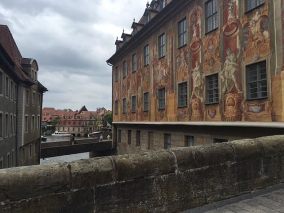 The view from a bridge in Bamberg.
