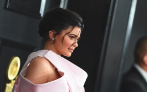 TV personality Kylie Jenner arrives for the 61st Annual Grammy Awards in Los Angeles.