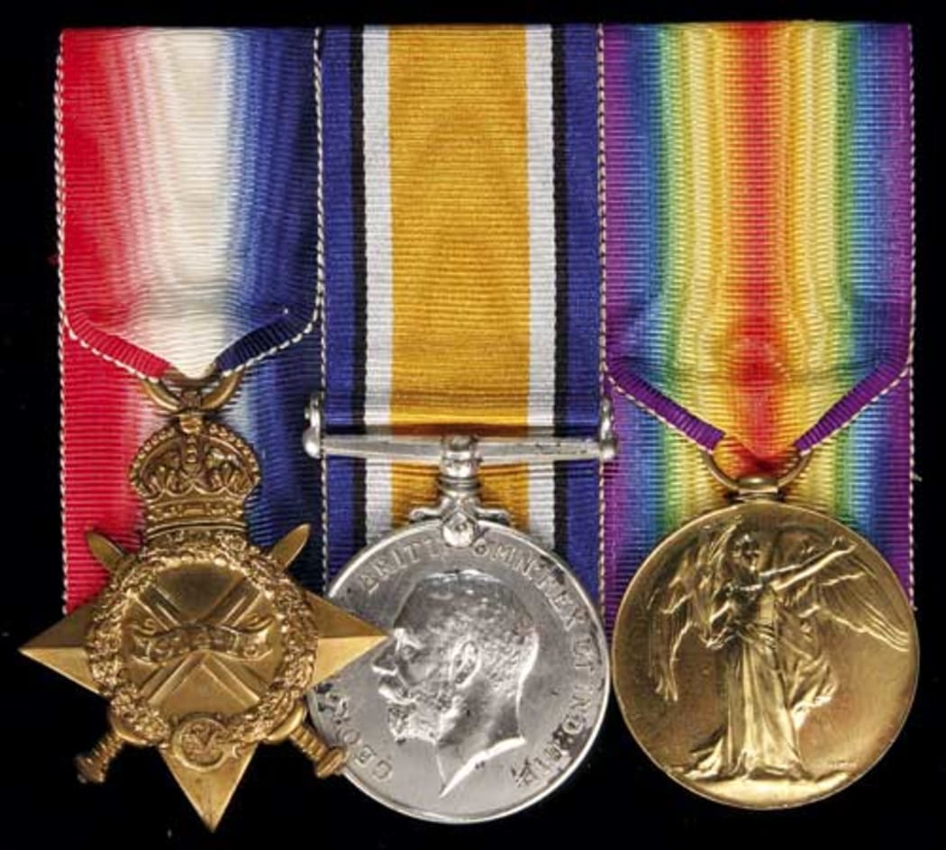 A trio of medals awarded to the only NZ soldier at Gallipoli to be sentenced to death.