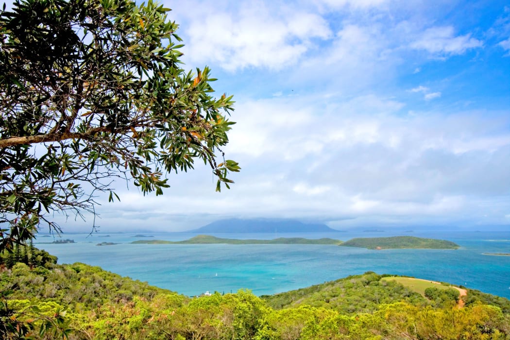 View from the Ouen Toro look out in Noumea, New Caledonia looking over the neighbouring Islands.
