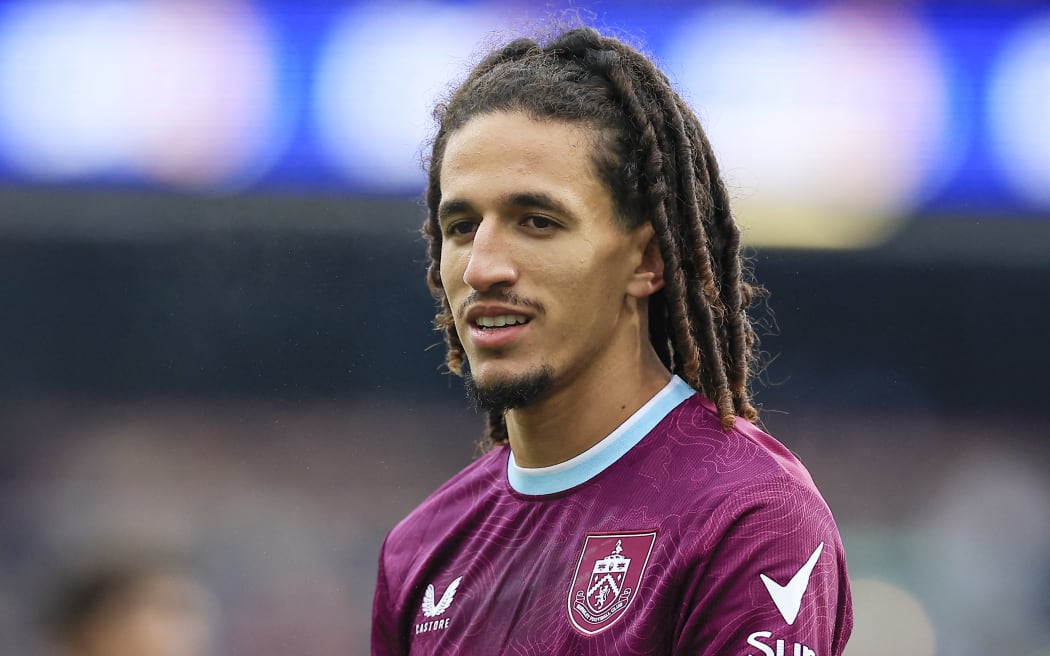 Hannibal Mejbri (28) of Burnley during the English championship Premier League football match between Burnley and Chelsea on 22 November 2025 at Turf Moor in Burnley, England - Photo Conor Molloy / ProSportsImages / DPPI (Photo by Conor Molloy / ProSportsImages / DPPI via AFP)