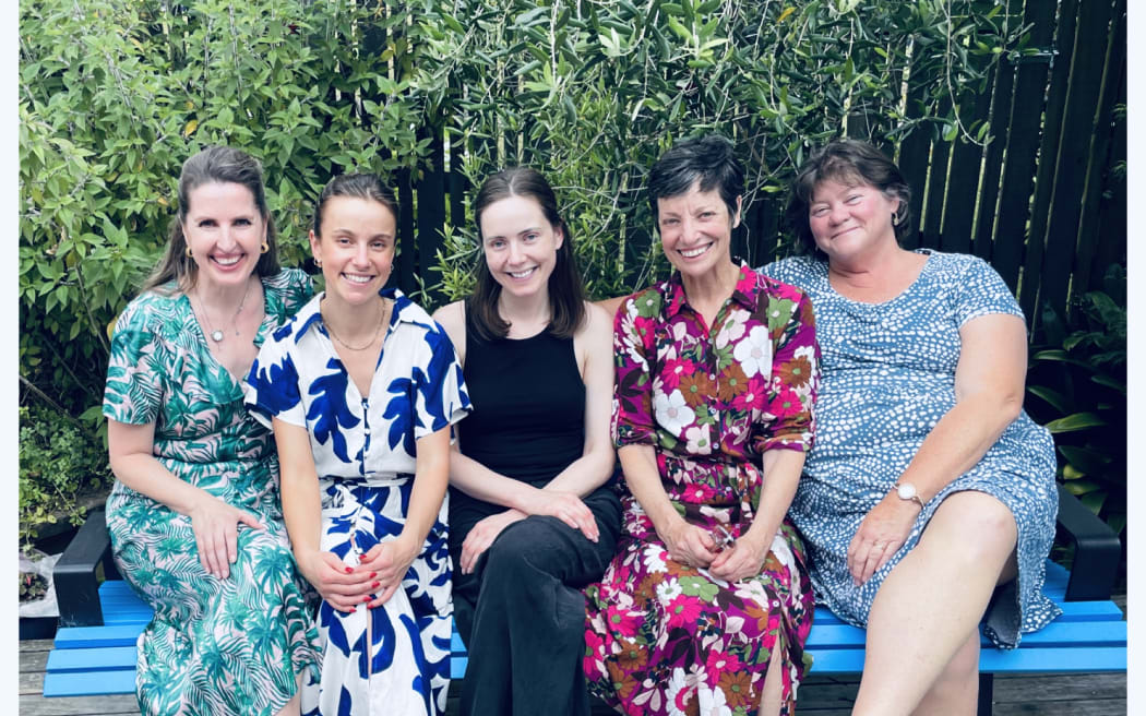 From left to right, Amanda Gillies, Davina Zimmer, Gwen McClure, Sharon Brettkelly, Alexia Russell
