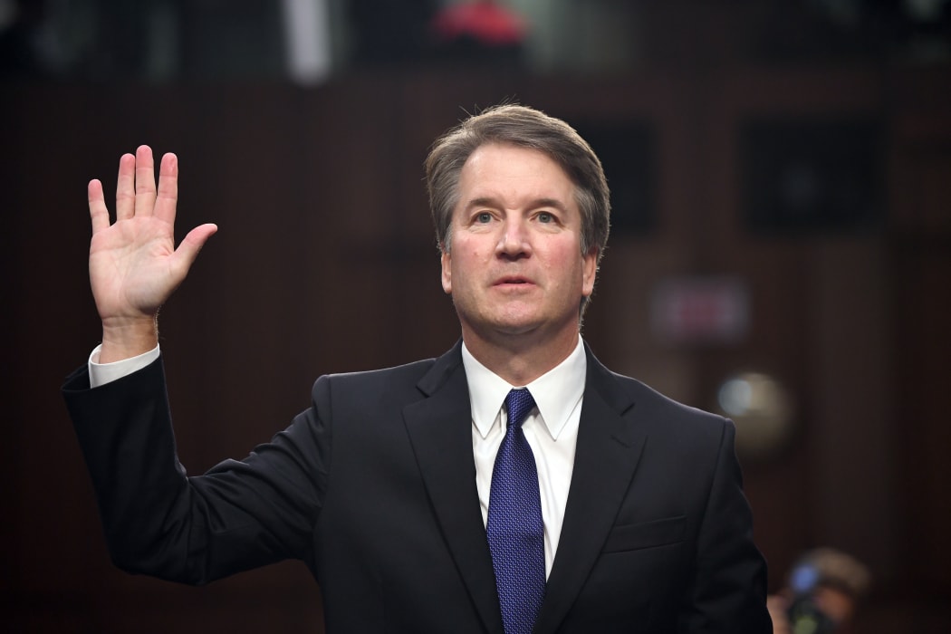Judge Brett Kavanaugh is sworn in during his US Senate Judiciary Committee confirmation hearing to be an Associate Justice on the US Supreme Court in Washington.
