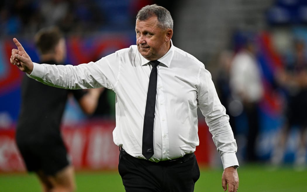 New Zealand coach Ian Foster. Rugby World Cup France 2023, New Zealand All Blacks v Italy, Pool A match at  OL Stadium, Lyon, France on Friday 29 September 2023. Mandatory credit: Andrew Cornaga / www.photosport.nz