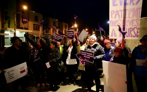 Nurses have begun protesting at Wellington Hospital.