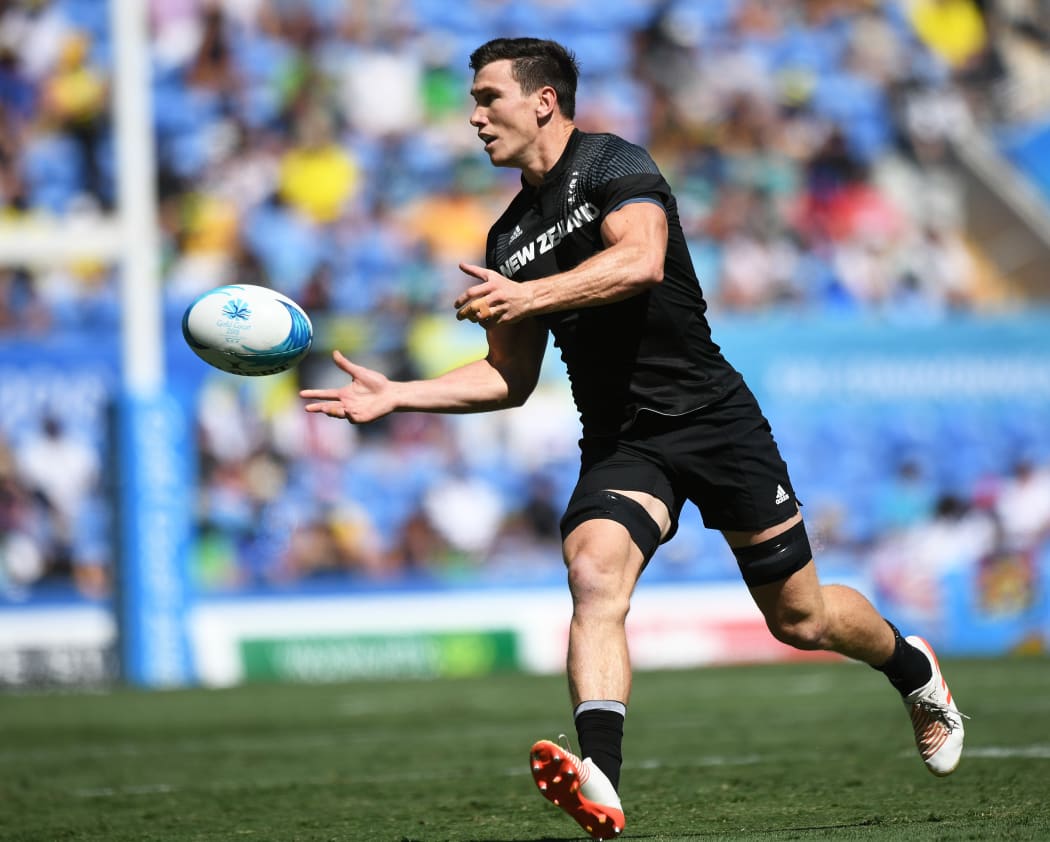 Sam Dickson.
New Zealand v England, Semi Final.
Rugby Sevens. Robina Stadium. Commonwealth Games, Gold Coast, Australia. Sunday 15 April 2018. © Copyright photo: Andrew Cornaga / www.photosport.nz
