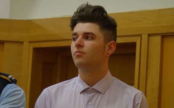 Dylan Cossey at sentencing for manslaughter at the High Court in Hamilton.