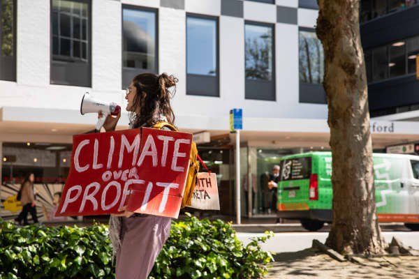 Climate protesters in Wellington, 30 September 2024.