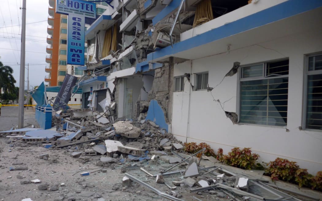 Houses and hotels in Esmeraldas province were damaged by the earthquake.