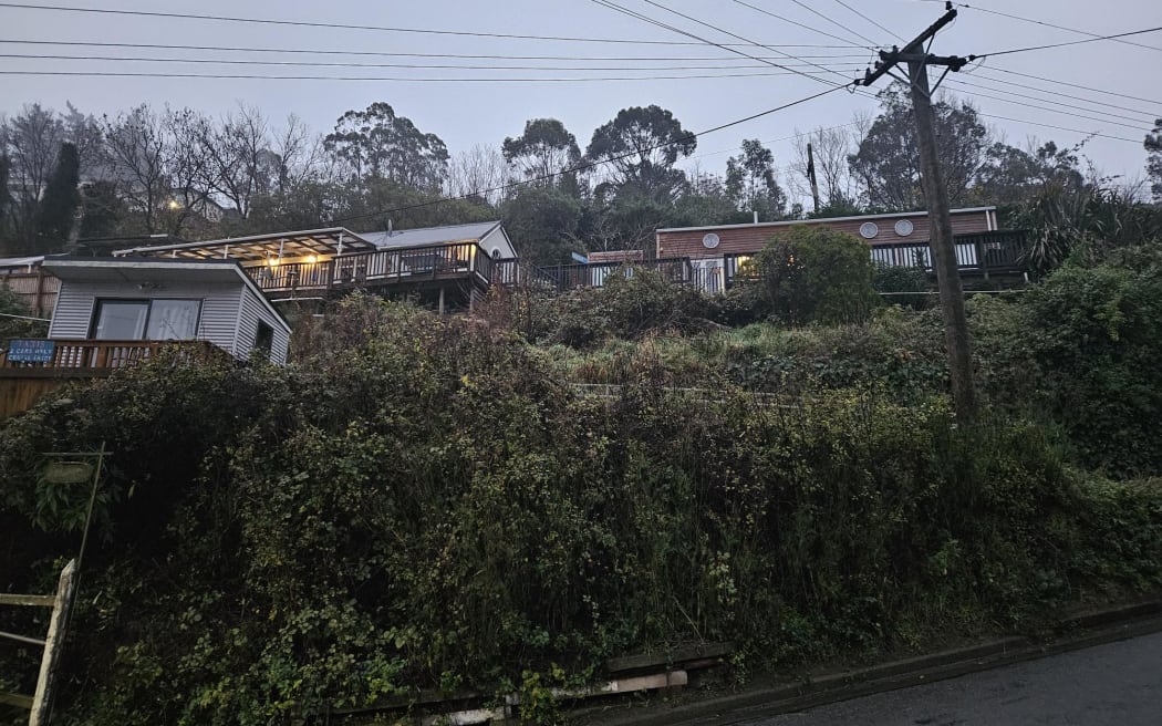 Two Lyttelton properties remain evacuated following a slip on Ticehurst Road.