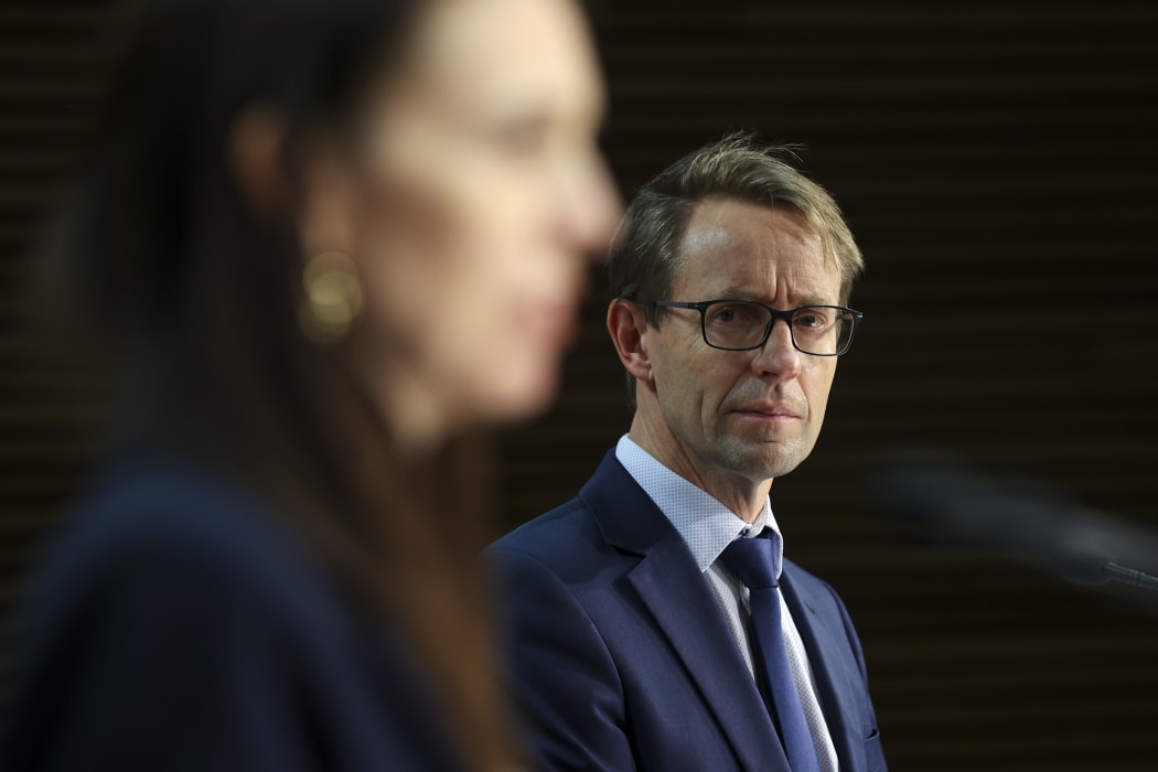 Director-General of Health Dr Ashley Bloomfield and Prime Minister Jacinda Ardern during a press conference at Parliament on August 31, 2021 in Wellington, New Zealand.