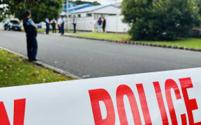 Police at the scene of a shooting in Onehunga, Auckland, in January 2026.