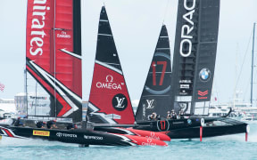Emirates Team New Zealand and Oracle Team USA meet in their final match of the America's Cup Qualifiers.