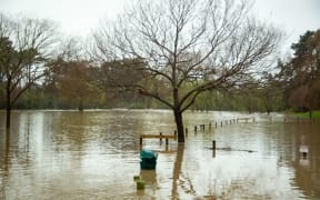 Flooding from the Waikanae River.