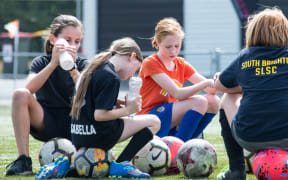 Girls Football Festival at English Park, 2021.