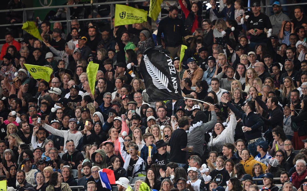 Fans and spectators.
New Zealand Black Ferns v France, Women’s Rugby World Cup New Zealand 2021 (played in 2022) Semi Final match at Eden Park, Auckland, New Zealand on Saturday 5 November 2022.