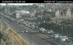 Traffic along the Northern Motorway on Tuesday morning