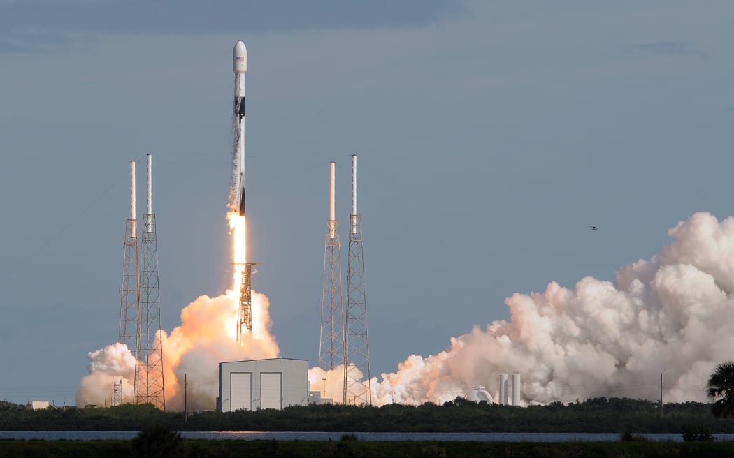 A SpaceX Falcon 9 rocket lifts off from Cape Canaveral carrying 60 Starlink satellites on November 11, 2019 in Cape Canaveral, Florida. The Starlink constellation will eventually consist of thousands of satellites for high-speed internet service.