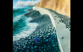 Michael Smither's 'Sea Wall and Kingfisher 1967'.