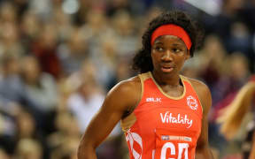 Ama Agbeze captaining the England Roses in 2017.