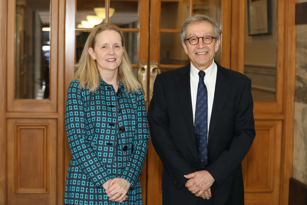 Katherine Rich, Chair of The Parliamentary Education Charitable Trust; and Girol Karacaoglu, head of the Victoria University School of Government
