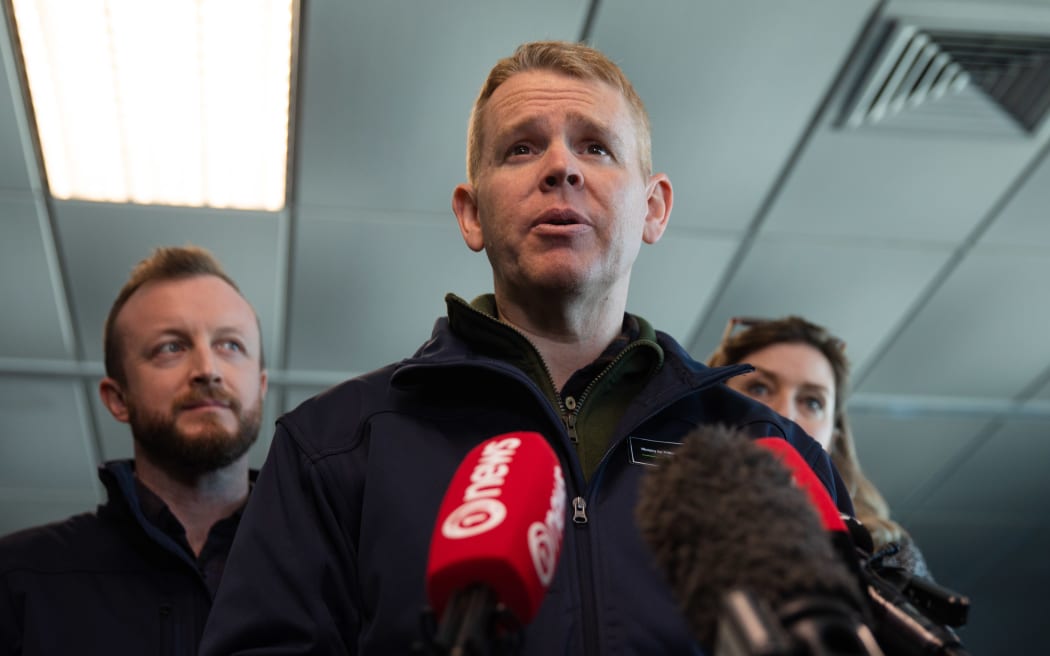 Chris Hipkins speaks to media at Fieldays