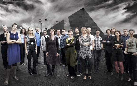 Wellington new music group Stroma pictured on the City to Sea Bridge