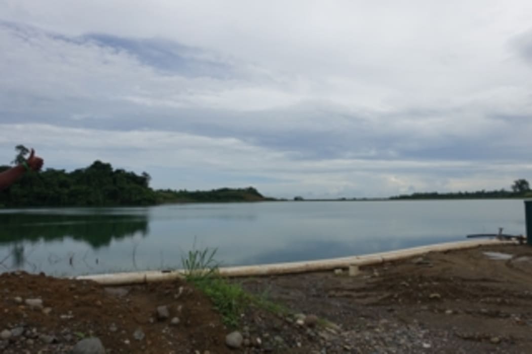 The over-full tailings dam facility at the Gold Ridge Gold Mine on Guadalcanal in Solomon Islands. January 2015