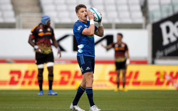 Blues Beauden Barrett during the Super Rugby Pacific rugby match against Chiefs.