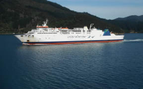The Aratere ferry in the Tory Channel, near Picton.