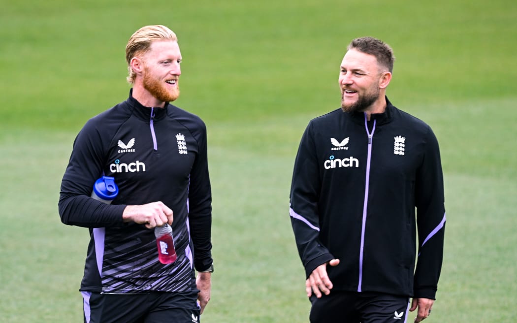 England captain Ben Stokes and England coach Brendon McCullum, New Zealand, 2024.