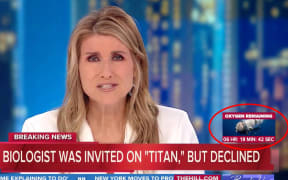 NewsNation displays a countdown timer tracking how much oxygen is left in the Titan submersible.