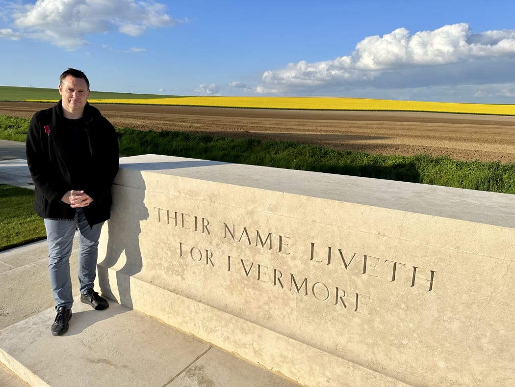 Andrew Mehrtens at Dernancourt Communal Cemetery Extension