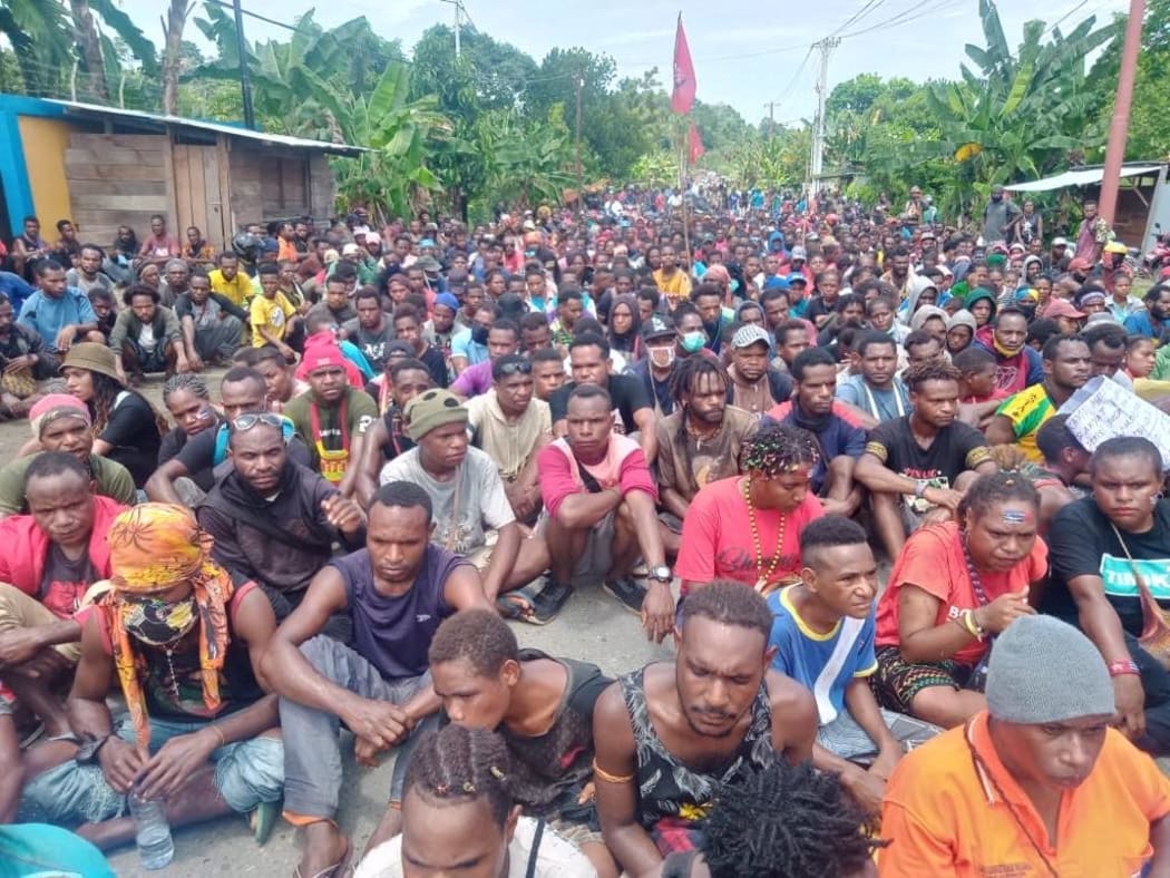 Some of the protestors in Nabire regency